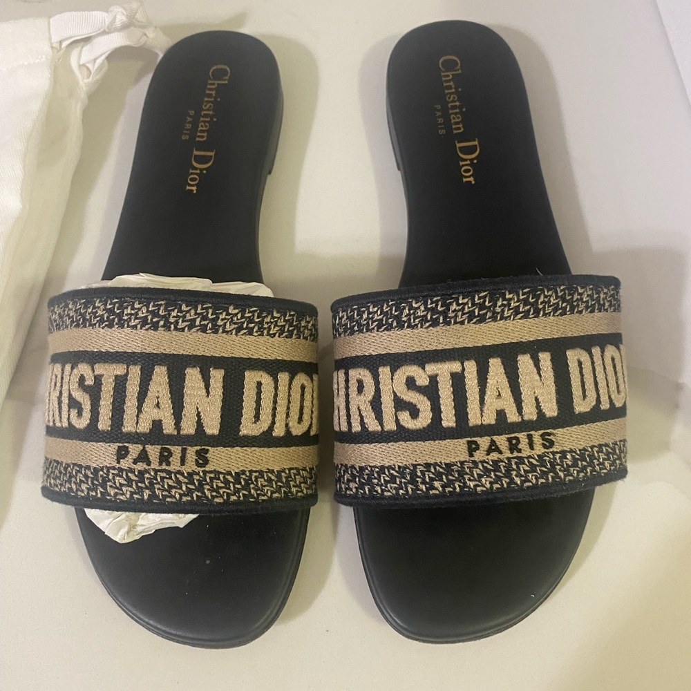 DIOR deep blue Dway slide sandal